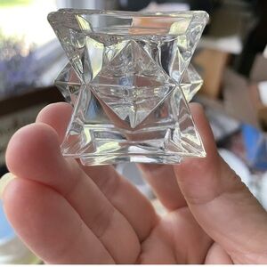 Lot of 2 St. George stackable Crystal Candle Holders 24% fine lead Crystal